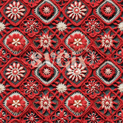 Christmas Tile Crochet Seamless Pattern by SVGix