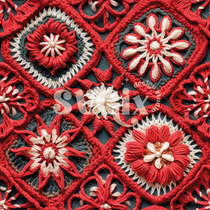 Christmas Tile Crochet Seamless Pattern by SVGix