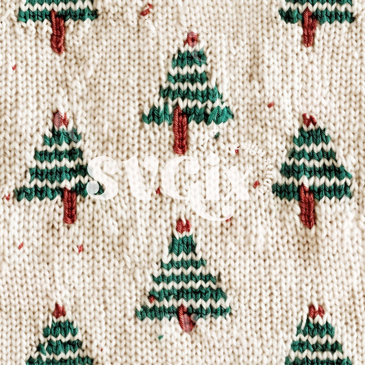 Christmas Trees Knit Seamless Pattern