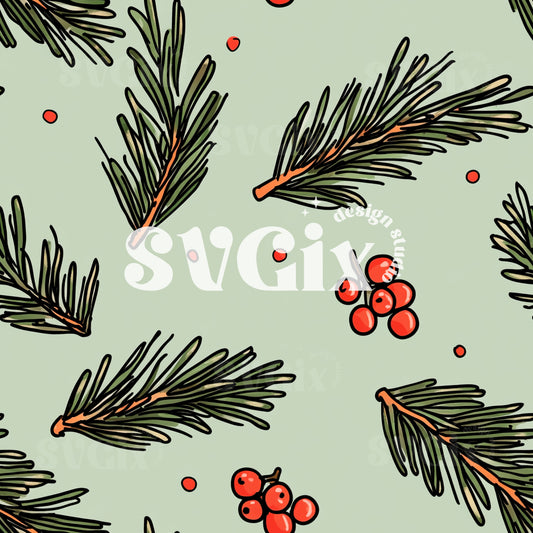 Christmas Evergreen III Seamless Pattern