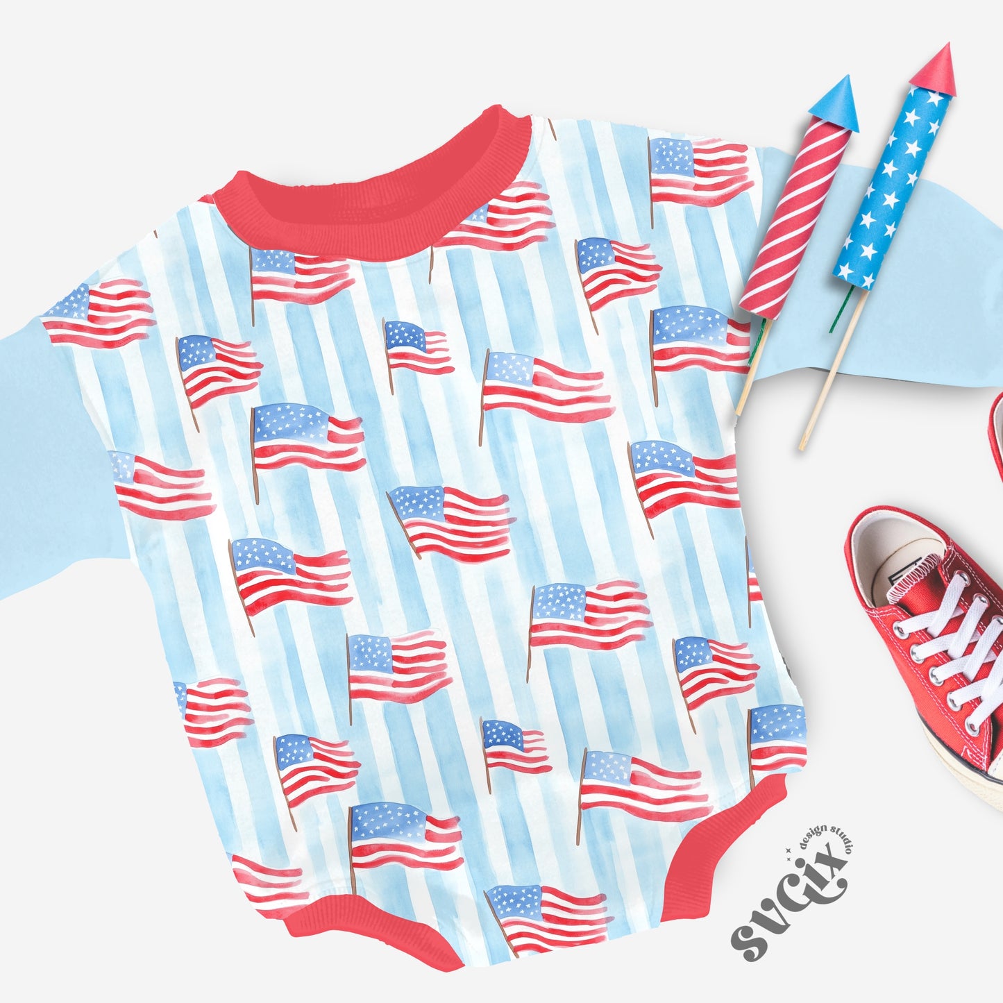 Coastal American Flag FOJ Seamless