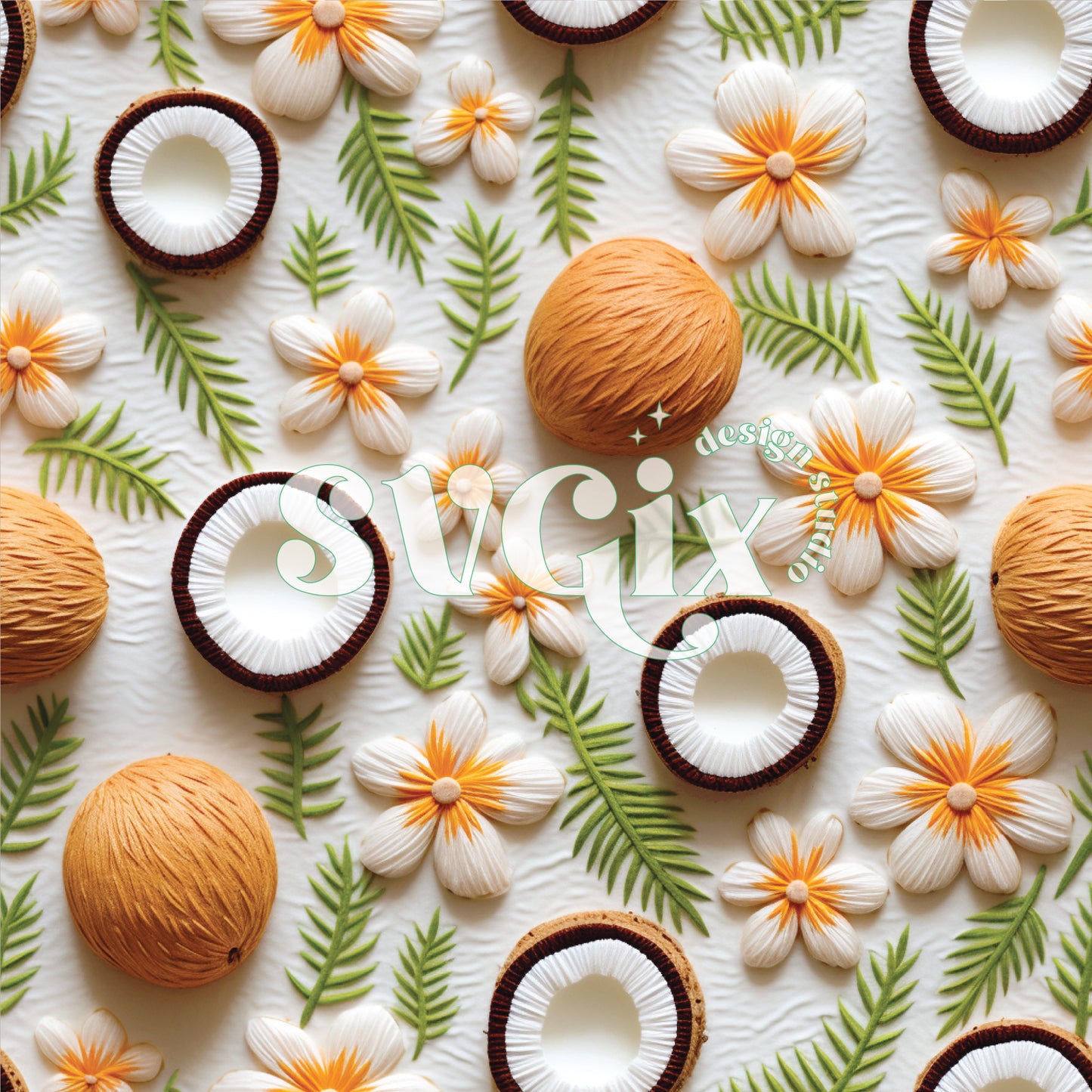 Coconuts Seamless Pattern