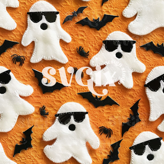 Cool Ghosts Seamless Pattern