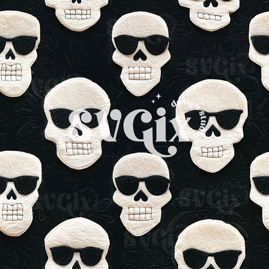 Cool Skulls Seamless Pattern