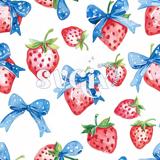 Coquette FOJ Strawberries Seamless Pattern