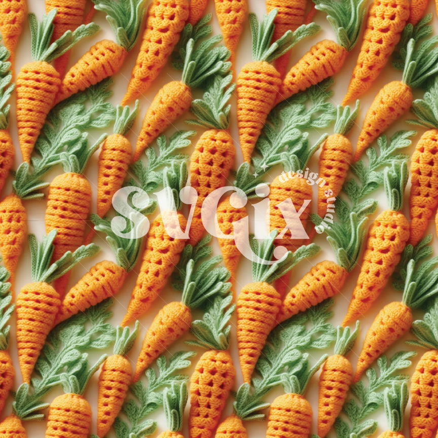 Crochet Carrots Seamless Pattern