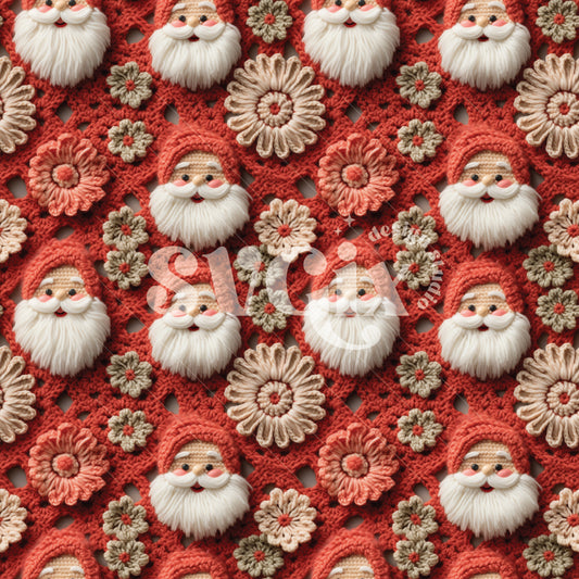 Crochet Santas Seamless Pattern