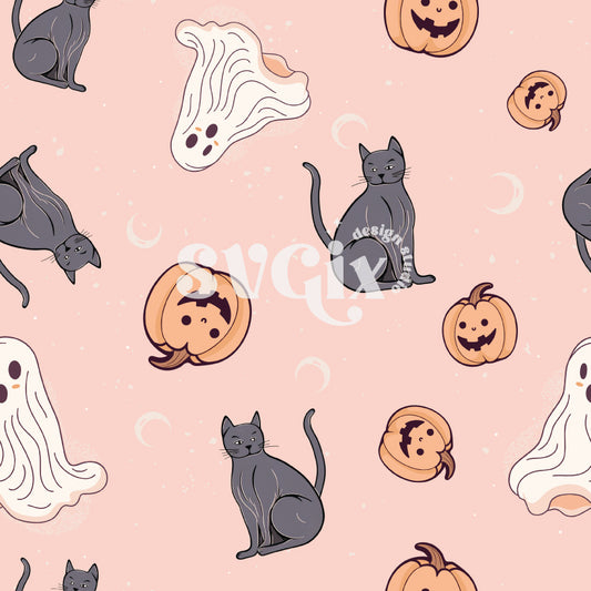 Copy of Cute Halloween 4 colorways - Rosa Seamless Pattern