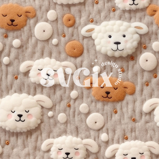 Cute little sheeps Seamless Pattern