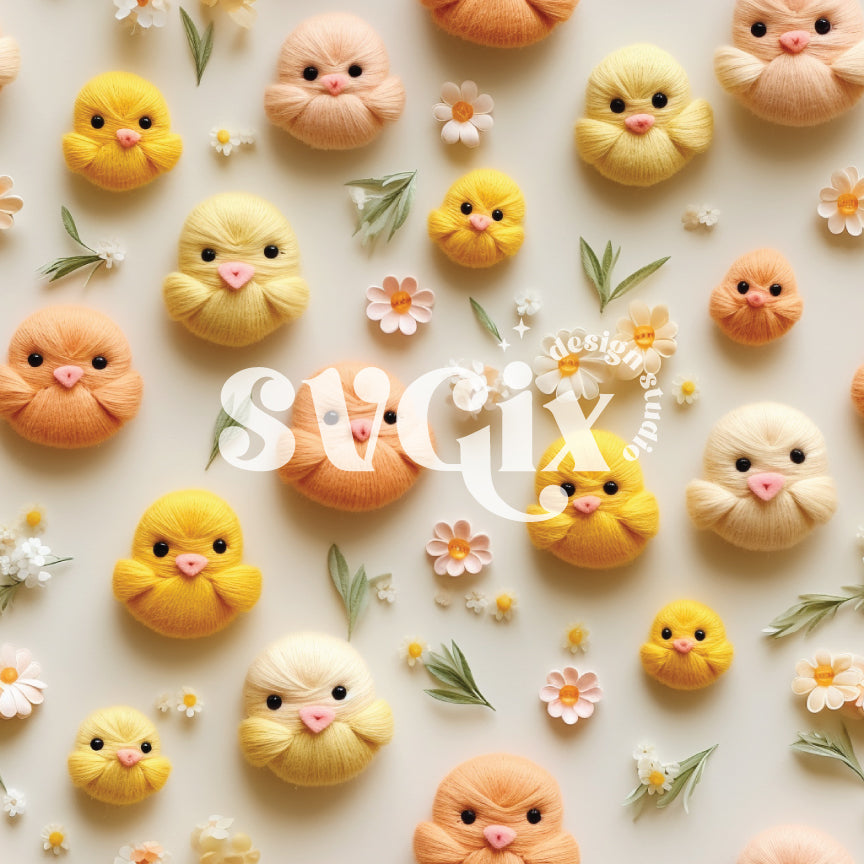 Dainty Easter Chicks Seamless Pattern