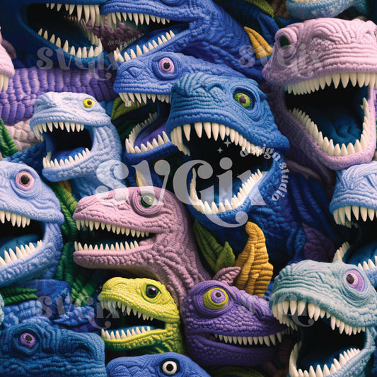 Dinosaurs 3d Seamless Pattern