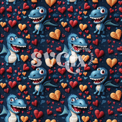 Dragon Love Seamless Pattern