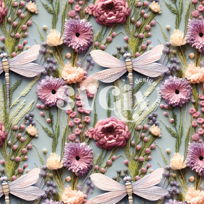 Dragonfly Seamless Pattern