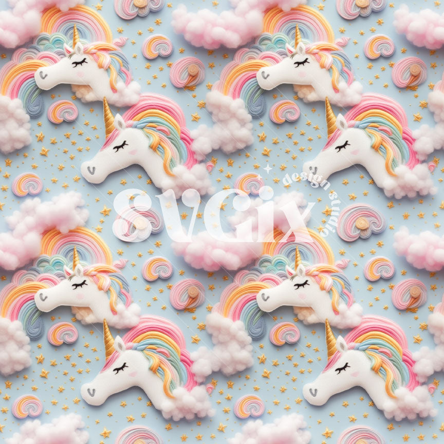 Dreamy Unicorns Seamless Pattern