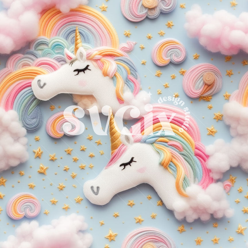 Dreamy Unicorns Seamless Pattern