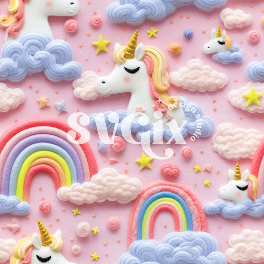 Dreamy Unicorns Seamless Pattern