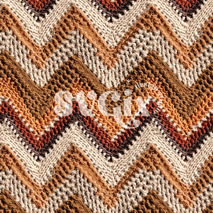 Earth Tones Boho Crochet Chevron Seamless Pattern