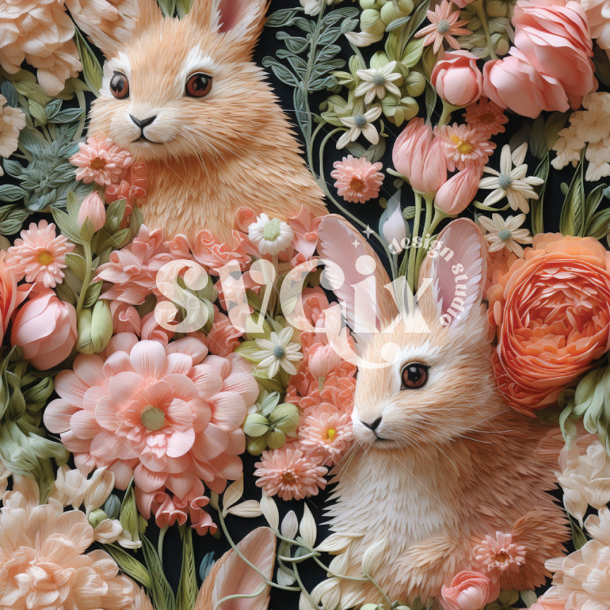 Easter Bunnies Seamless Pattern