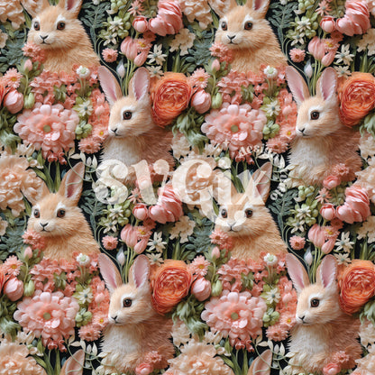 Easter Bunnies Seamless Pattern