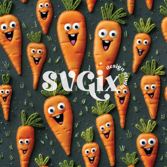 Alaina's Funny Carrots Seamless Pattern