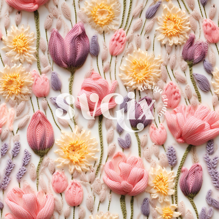 Easter Tulipans Seamless Pattern