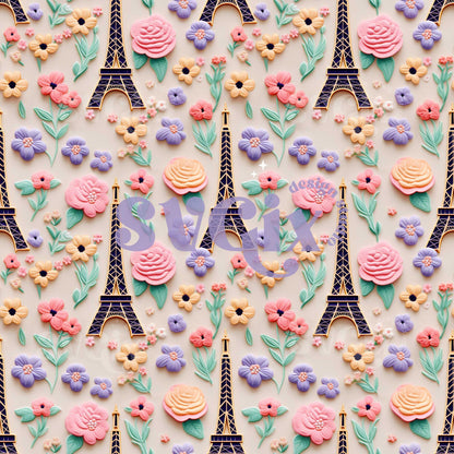 Eiffel Paris Seamless Pattern