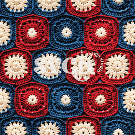 FOJ Crochet Squares Seamless Pattern