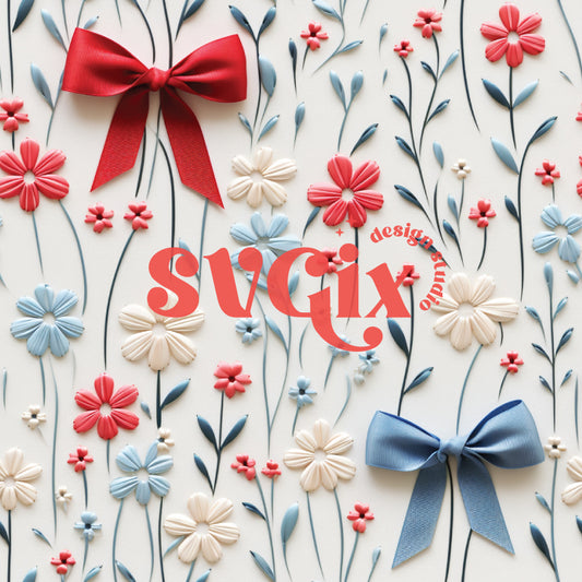 FOJ Floral Bows Seamless Pattern