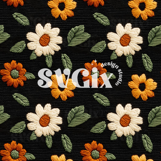 Fall Floral Matching Seamless Pattern