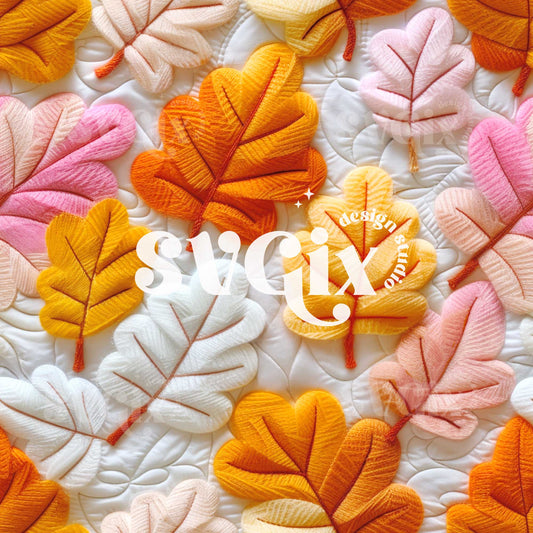 Fall Foliage - 3D Fall Leaves Seamless Pattern