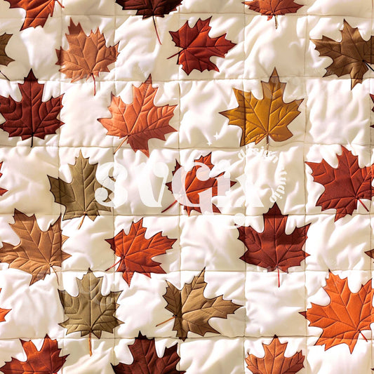 Fall Leaves Quilt Seamless Pattern