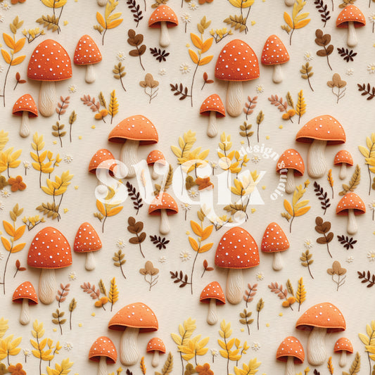 Fall Mushrooms I Seamless Pattern