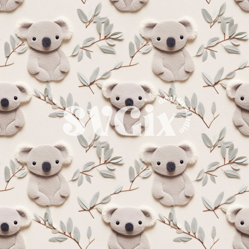 Felt Koalas Seamless Pattern by SVGix