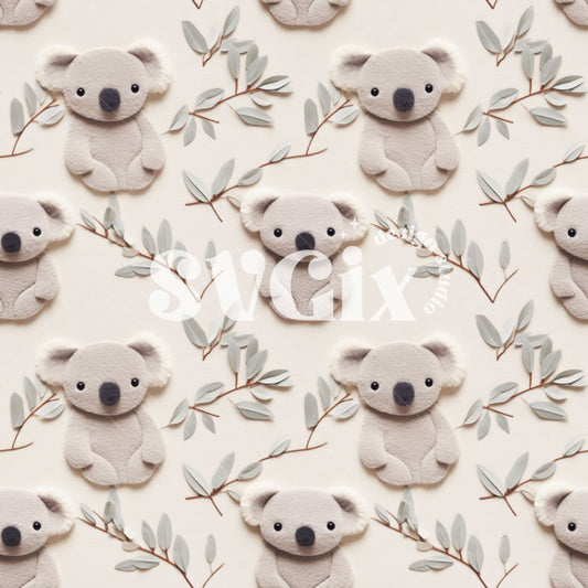 Felt Koalas Seamless Pattern by SVGix