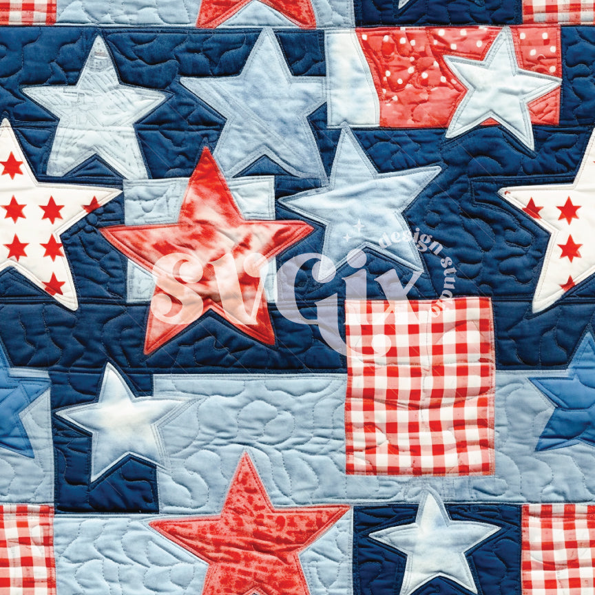 First of July Patchwork Seamless Pattern