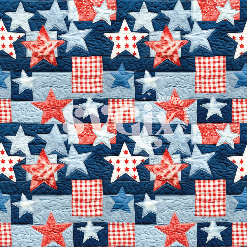 First of July Patchwork Seamless Pattern