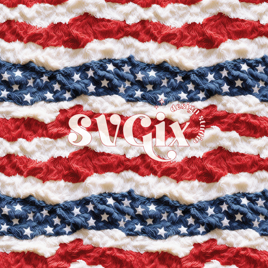 Fuzzy 4th July Seamless Pattern