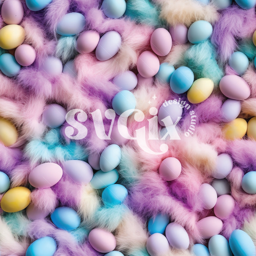 Fuzzy Eggstravaganza Seamless Pattern