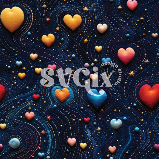 Galactic Love Seamless Pattern