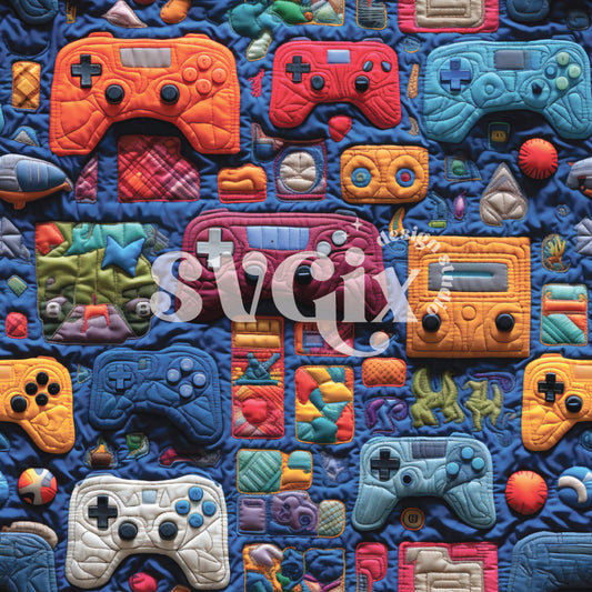 Gaming Quilt Seamless Pattern by SVGix