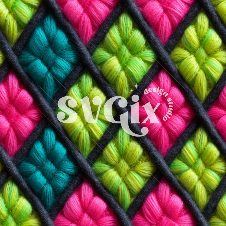 Geometric Knit Neon Seamless Pattern