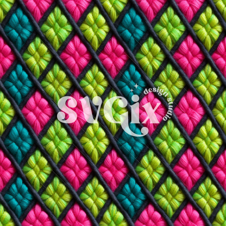 Geometric Knit Neon Seamless Pattern