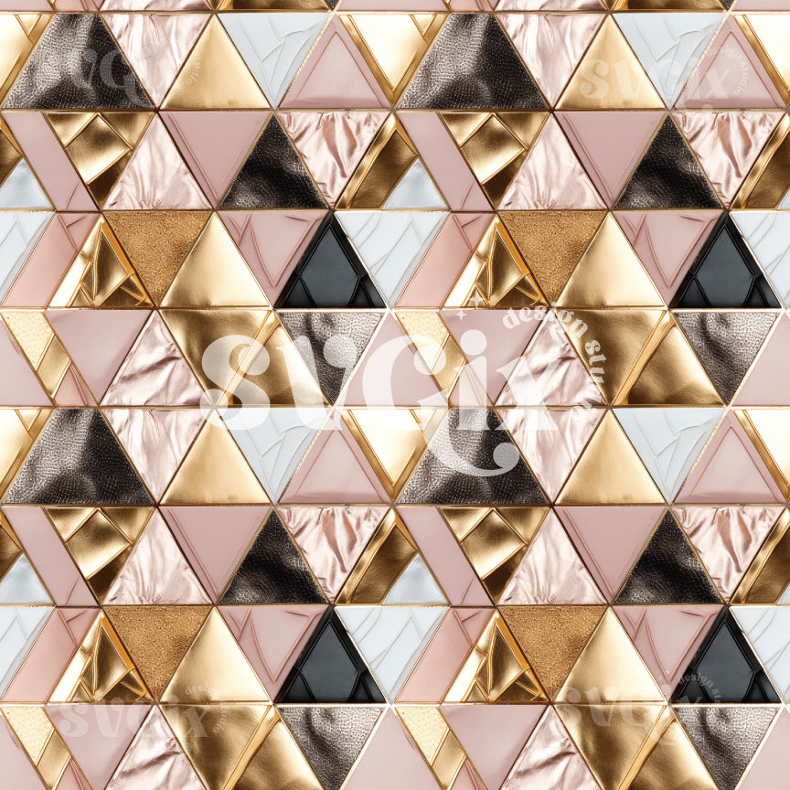 Geometric Rose Gold Seamless Pattern