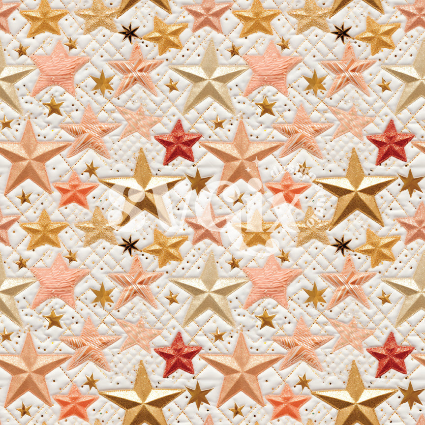 Glitter Stars Seamless Pattern