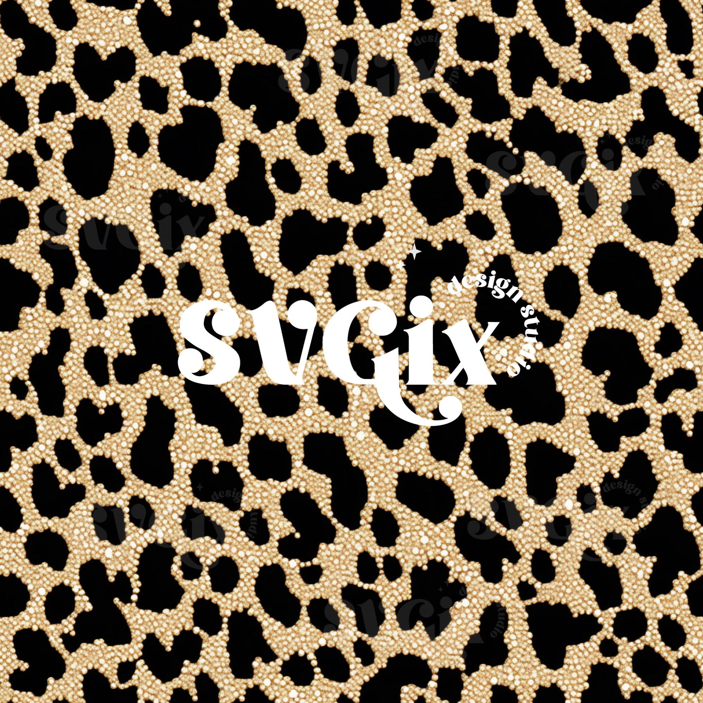 Gold Leopard Print Glitter Seamless Pattern