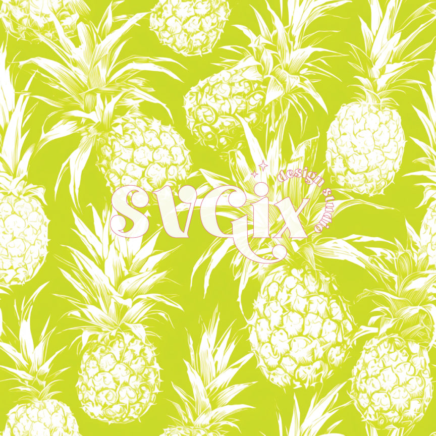 Neon Pineapples Seamless Pattern