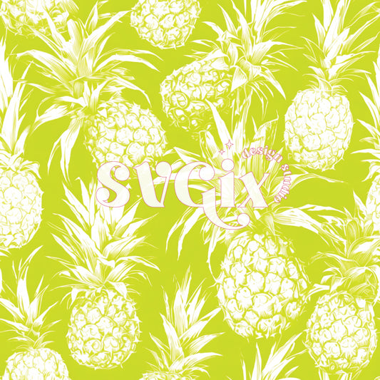 Neon Pineapples Seamless Pattern