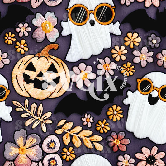 Groovy Ghouls Seamless Pattern