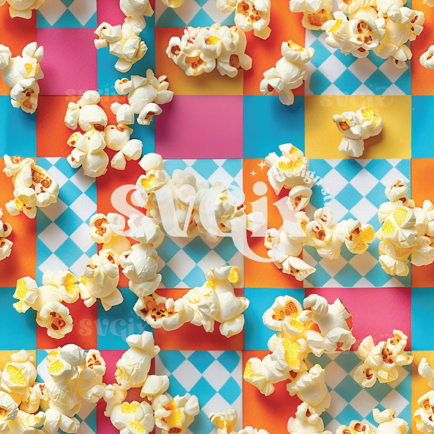 Groovy Popcorns Seamless Pattern