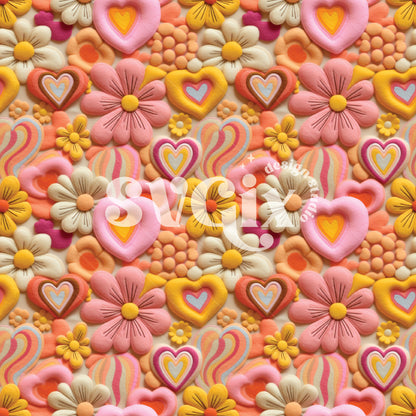 Groovy Valentines Seamless Pattern